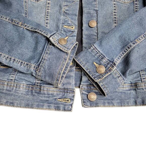 Laura Scott Lightweight Medium Blue Denim Stretchy Jean Jacket - Picture 5 of 12